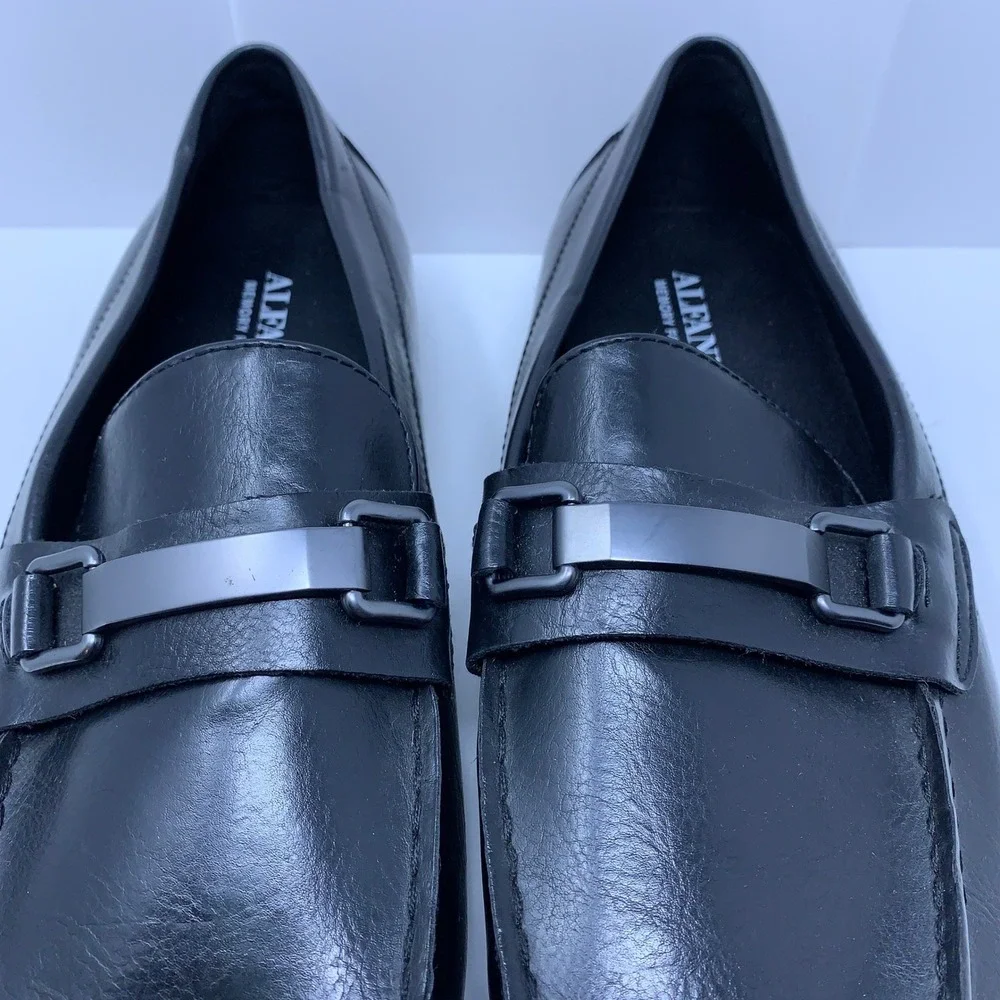 Alfani Mens 9.5M Black Egan Metal Bit Memory Foam Driver Loafers New